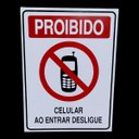 Ver imagem 2 de Placa de Sinalização Proibido Celular Ao Entrar Desligue