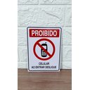 Ver imagem 3 de Placa de Sinalização Proibido Celular Ao Entrar Desligue