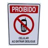 Placa de Sinalização Proibido Celular Ao Entrar Desligue - 1