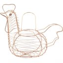 Ver imagem 1 de Porta Ovos Cesto Metal Galinha Cobre 12 Ovos Brancos