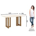 Ver imagem 2 de Mesa de Jantar Yara 160 Cm Canto Reto sem Vidro Nature Off White - Henn