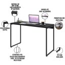 Ver imagem 3 de Kit 02 Mesas Para Escritório e Home Office Industrial Aspen 120 cm C01 Onix - Lyam Decor