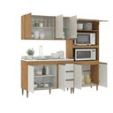 Ver imagem 6 de Cozinha Compacta Paris 4 Portas 2 Gavetas MDP 200cm Freijó e Branco