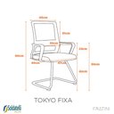 Ver imagem 7 de Kit 2 Cadeiras Office Tokyo Base Fixa Pp Preta Braços Fixos - Fratini