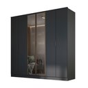 Ver imagem 2 de Guarda Roupa Casal 2,40m 6 Portas C/ Reflecta e Led 100% Mdf Cor:grafitto