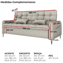 Ver imagem 4 de Sofa Cama 2 Lugares 200cm Pillar Linho Vancouver E483 Bege Milani Store