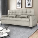 Ver imagem 2 de Sofa Cama 2 Lugares 200cm Pillar Linho Vancouver E483 Bege Milani Store