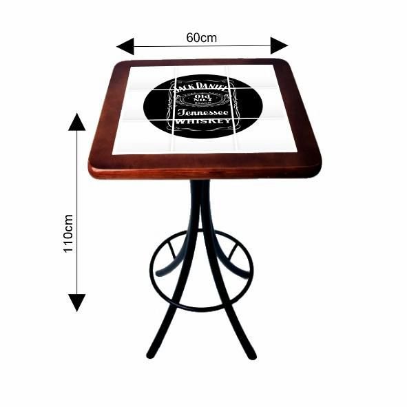 Jogo Mesa Quadrada Bistrô Azulejo Cerveja 2 Banqueta- Imbuia - 3