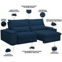 Ver imagem 5 de Sofá Retrátil Reclinável para Sala de Estar Living 250cm Nápoles F04 Veludo Azul - Lyam Decor