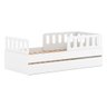 Bicama Solteiro Mdf Branco com 02 Grades e Cabeceira Anatômica Mobilistore - 4