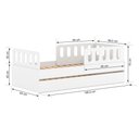 Ver imagem 5 de Bicama Solteiro Mdf Branco com 02 Grades e Cabeceira Anatômica Mobilistore