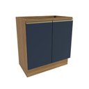 Ver imagem 1 de Balcão Celeste Kappesberg 100% Mdf 2 Portas Nogueira/azul 80cm