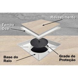 Ralo Invisível Tampa Oculta Sifonado 10x10cm | Utilimix | Kit 06 Un - 3