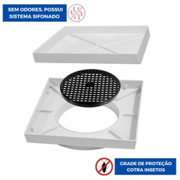 Ralo Invisível Tampa Oculta Sifonado 10x10cm | Utilimix | Kit 06 Un - 4
