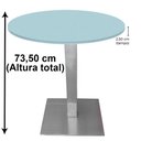 Ver imagem 5 de Mesa Quadrada Alpha Inox Prata 73,50 Cm (altura) Tampo Mdp Redondo 70 Cm Cinza (larg)