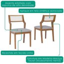 Ver imagem 4 de Kit 2 Cadeiras Estofadas Madeira Tauari 21837 Linho Cinza Natuem