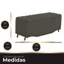 Ver imagem 2 de Calçadeira Baú King Size Estofada Maitê Veludo Tabaco