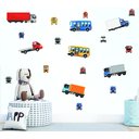 Ver imagem 1 de Adesivo De Parede Infantil Caminhões Trucks Miniaturas