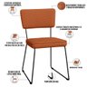 Cadeira Decorativa Estofada Para Sala De Jantar Base Em Aço Allana L02 Tecido Terracota - Lyam Decor - 3