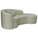 Ver imagem 5 de Recamier Curvo Orgânico 200cm 3 Lugares Lado Direito para Sala de Estar Bouclé Londres Verde Oliva