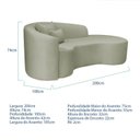 Ver imagem 3 de Recamier Curvo Orgânico 200cm 3 Lugares Lado Direito para Sala de Estar Bouclé Londres Verde Oliva