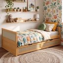 Ver imagem 1 de Cama Solteiro Madeira Maciça com Gavetas Magna Kids Casatema MadeiraOriginals Marrom/Natural