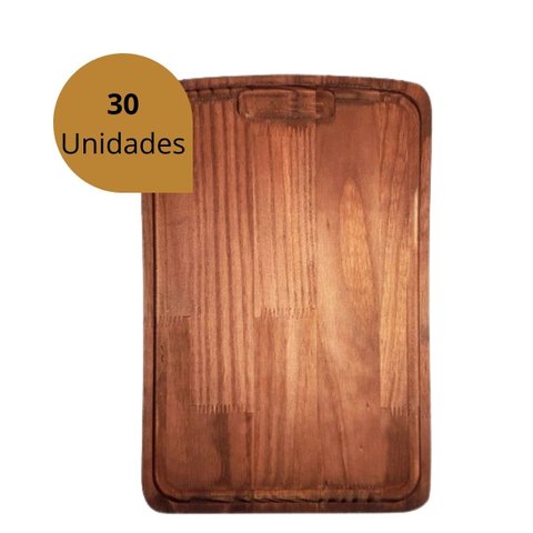 Kit 30 Tabua para Churrasco de Madeira Grande Pinus Estufado