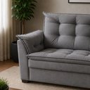 Ver imagem 3 de Sofá Alice 2 Lugares Compacto Suede com Espuma D-28 Cinza Chumbo Império Decor