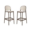 Ver imagem 2 de Banqueta Gourmet Alta 47cm X 76cm Polipropileno Rattan 2 Un Cor:cinza