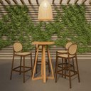 Ver imagem 1 de Banqueta Gourmet Alta 47cm X 76cm Polipropileno Rattan 2 Un Cor:cinza