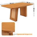 Ver imagem 2 de Mesa Jantar Carolina 180cm Tampo MDF Canto Copo Moderna Naturalle