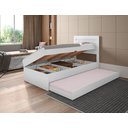 Ver imagem 2 de Cama Solteiro Larissa Reforçada Baú Organizador C/ Auxiliar:branco