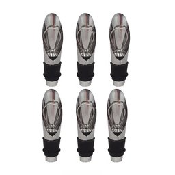 Kit 6 Bicos Dosador Tampa Rolha Garrafa de Vinho Inox - 1