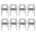 Ver imagem 1 de Conjunto 8 Cadeiras Allegra Cor Cinza Brasão – Design e Sofisticação, Resistentes e Ergonômicas