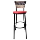 Ver imagem 3 de Kit 8 Banquetas Bistrô Aço Junco Sintetico Degrade Assento Vermelho