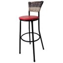 Ver imagem 2 de Kit 8 Banquetas Bistrô Aço Junco Sintetico Degrade Assento Vermelho