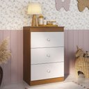 Ver imagem 1 de Cômoda Infantil com 3 Gavetas Doce de Leite Multimóveis Mp2676 Madeirado/branco