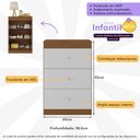 Ver imagem 3 de Cômoda Infantil com 3 Gavetas Doce de Leite Multimóveis Mp2676 Madeirado/branco