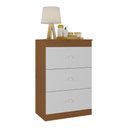Ver imagem 2 de Cômoda Infantil com 3 Gavetas Doce de Leite Multimóveis Mp2676 Madeirado/branco