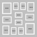 Ver imagem 2 de Kit 12 Molduras Quadros 6-10x15 + 4-13x18 + 2-20x25 com Vidro:branco/parede (gancho Móvel)