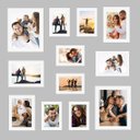 Ver imagem 1 de Kit 12 Molduras Quadros 6-10x15 + 4-13x18 + 2-20x25 com Vidro:branco/parede (gancho Móvel)