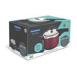 Panela de Pressão Tramontina Vancouver Alumínio Revestimento Antiaderente Starflon T1 Vermelha 4,5L  - 3