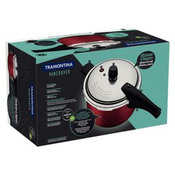 Panela de Pressão Tramontina Vancouver Alumínio Revestimento Antiaderente Starflon T1 Vermelha 4,5L  - 12