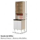 Ver imagem 3 de Paneleiro 4 Portas MDF Vidro 70x221 cm Kali 1834862 Bianco Toq Branco Nicioli