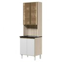 Ver imagem 1 de Paneleiro 4 Portas MDF Vidro 70x221 cm Kali 1834862 Bianco Toq Branco Nicioli