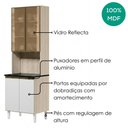 Ver imagem 4 de Paneleiro 4 Portas MDF Vidro 70x221 cm Kali 1834862 Bianco Toq Branco Nicioli