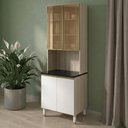 Ver imagem 2 de Paneleiro 4 Portas MDF Vidro 70x221 cm Kali 1834862 Bianco Toq Branco Nicioli