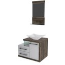 Ver imagem 2 de Conjunto Balcão C-cuba L38 e Espelheira Legno 651 Branco Chess C-carvalho Branco Chess C-carvalho