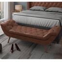 Ver imagem 2 de Puff Recamier Decorativo com Tachas 160 cm Santorini P05 Corino Marrom - Lyam Decor
