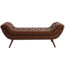 Ver imagem 1 de Puff Recamier Decorativo com Tachas 160 cm Santorini P05 Corino Marrom - Lyam Decor